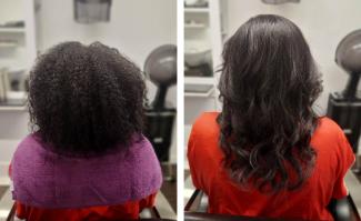 best silk press nyc before and after image